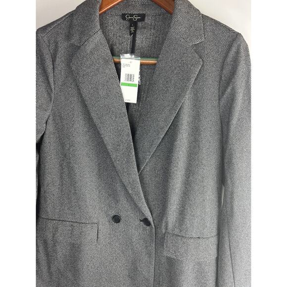 NWT Jessica Simpson Herringbone One Button Blazer W/ Pockets Women's Size Large - Picture 10 of 12